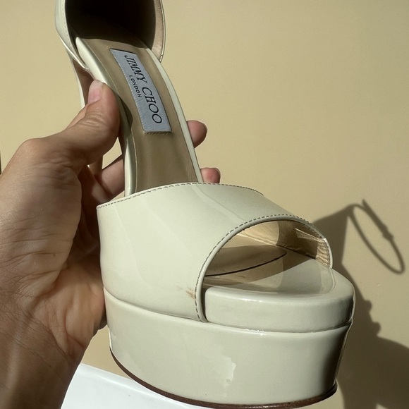 JIMMY CHOOSE CREAM MAX 150 PLATFORM HEELS SIZE 40 (US 9.5) - Picture 12 of 16